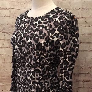 Michael Kors Dresses - Michael Kors Gray Snow Leopard Zipper Shift Dress Michael Kors Dresses - Michael Kors Gray Snow Leopard Zipper Shift Dress